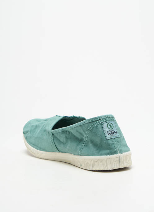 Slip ons vert NATURAL WORLD femme
