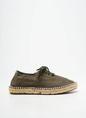 Espadrilles fermeture lacets talon plat jusqu'à 3cm vert NATURAL WORLD femme