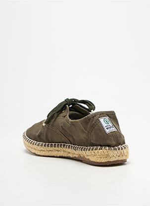 Espadrilles fermeture lacets talon plat jusqu'à 3cm vert NATURAL WORLD femme