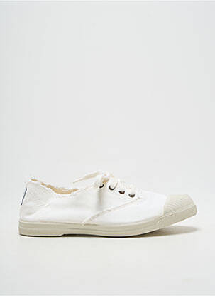 Baskets bout rond talon plat jusqu'à 3cm blanc NATURAL WORLD femme