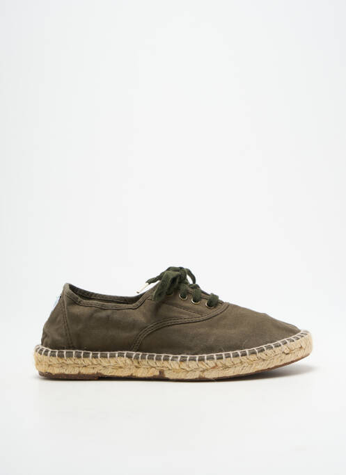 Espadrilles fermeture lacets talon plat jusqu'à 3cm vert NATURAL WORLD femme