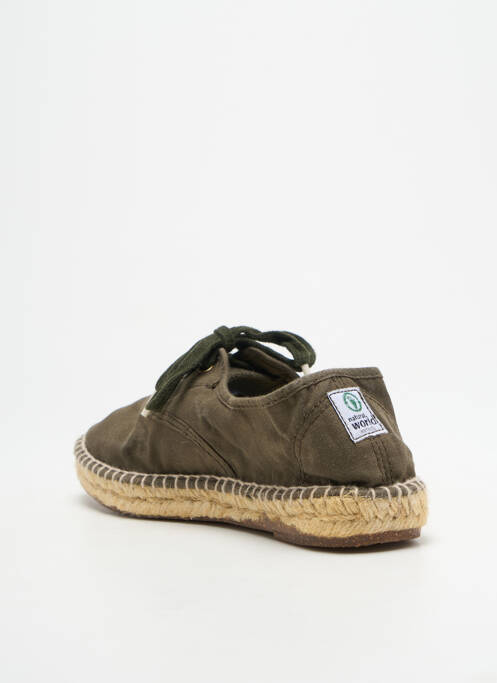 Espadrilles fermeture lacets talon plat jusqu'à 3cm vert NATURAL WORLD femme