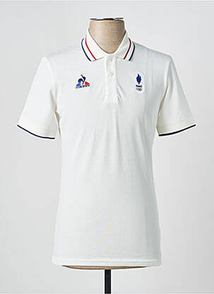 Polo manches longues manches longues blanc LE COQ SPORTIF homme
