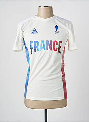 T-shirt coupe cintrée manches courtes blanc LE COQ SPORTIF homme