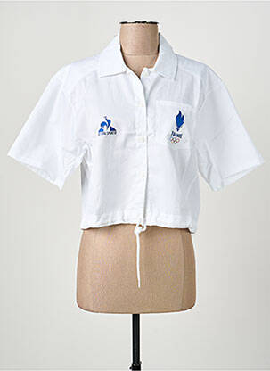 Chemisier coupe droite manches courtes blanc LE COQ SPORTIF femme
