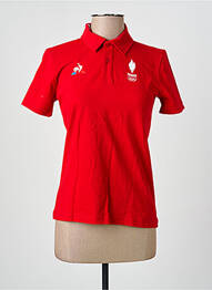 Polo fermeture boutonnée sur le devant manches courtes rouge LE COQ SPORTIF femme