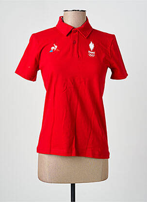 Polo fermeture boutonnée sur le devant manches courtes rouge LE COQ SPORTIF femme
