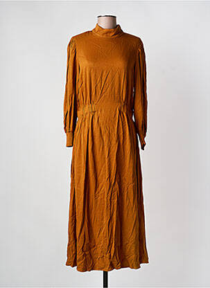 Robe longue manches longues manches longues jaune MINIMUM femme