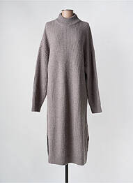 Robe pull col col montant manches longues gris MINIMUM femme