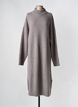 Robe pull col col montant manches longues gris MINIMUM femme