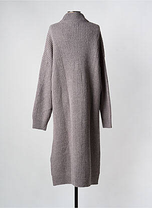 Robe pull col col montant manches longues gris MINIMUM femme