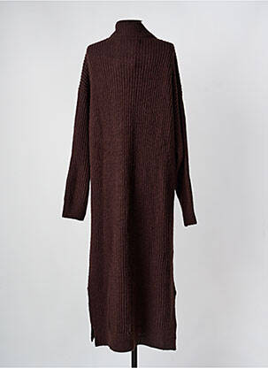 Robe pull col col montant manches longues marron MINIMUM femme
