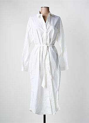 Robe mi-longue manches longues manches longues blanc MINIMUM femme