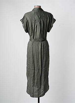 Robe mi-longue tissage crêpe manches courtes gris ECOALF femme