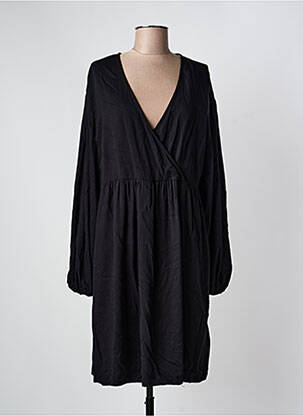 Robe mi-longue manches longues manches longues noir MINIMUM femme