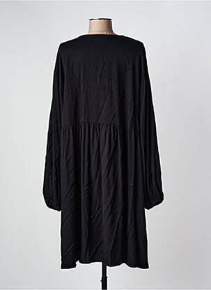 Robe mi-longue coupe fluide manches longues noir MINIMUM femme