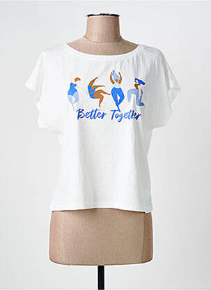 T-shirt coupe droite manches courtes beige I.CODE (By IKKS) femme