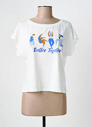T-shirt coupe droite manches courtes beige I.CODE (By IKKS) femme