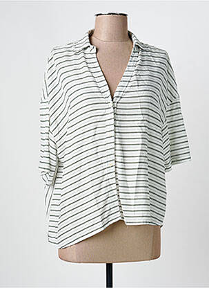 Chemisier tissage crêpe manches 3/4 vert BRAVA femme