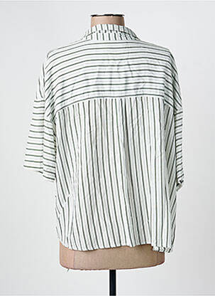 Chemisier tissage crêpe manches 3/4 vert BRAVA femme