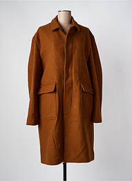 Manteau long coupe droite sans capuche marron MINIMUM femme