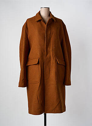 Manteau long coupe droite sans capuche marron MINIMUM femme