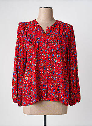 Chemisier imprimé fleurs manches longues rouge I.CODE (By IKKS) femme