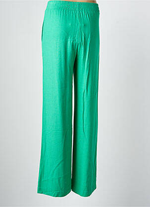 Pantalon large tissage crêpe taille haute vert MINIMUM femme