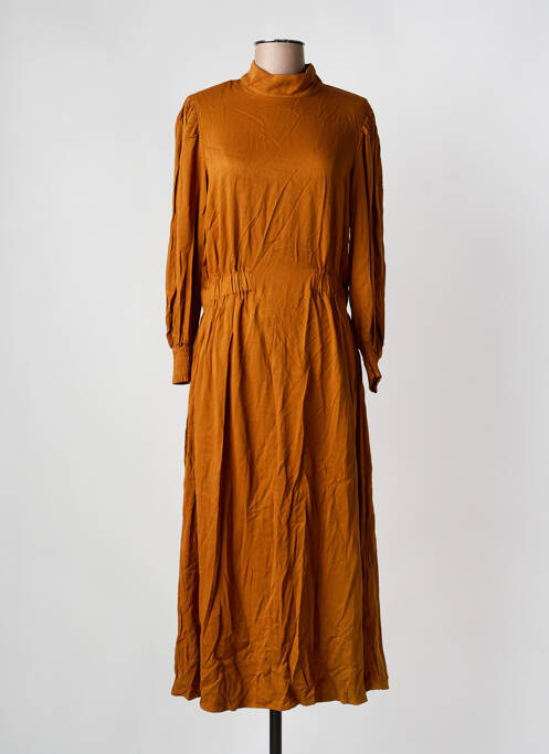 Robe longue manches longues manches longues jaune MINIMUM femme