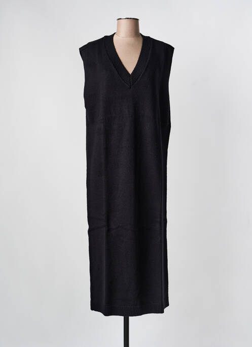 Robe pull coupe droite sans manche noir MINIMUM femme