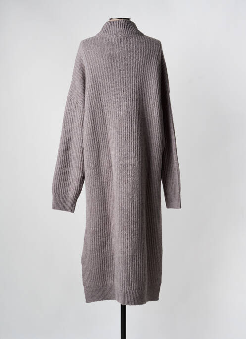 Robe pull col col montant manches longues gris MINIMUM femme