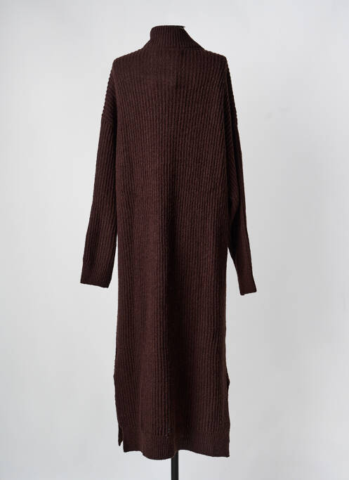 Robe pull col col montant manches longues marron MINIMUM femme