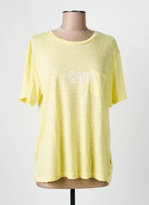 T-shirt coupe droite manches courtes jaune ECOALF femme