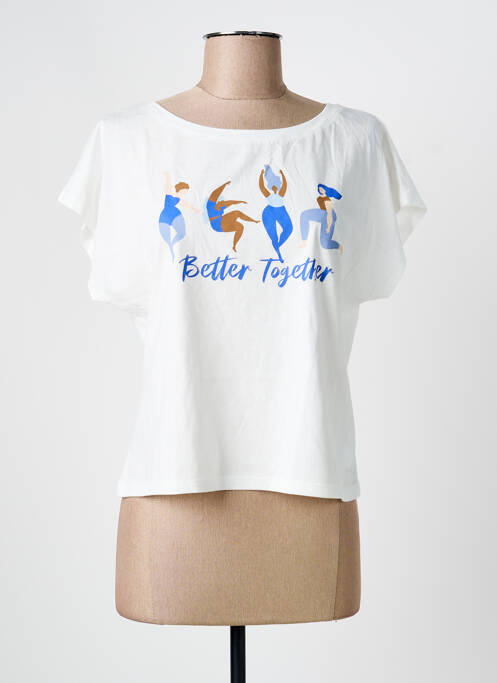 T-shirt coupe droite manches courtes beige I.CODE (By IKKS) femme