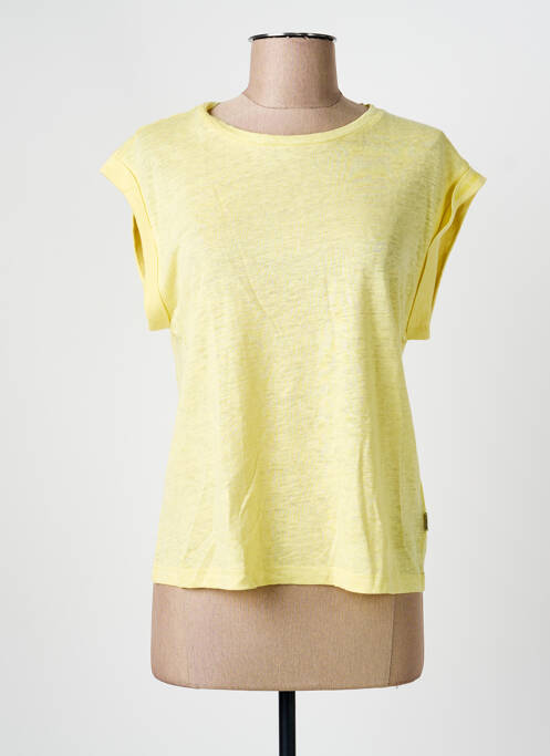 T-shirt coupe cintrée manches courtes jaune ECOALF femme