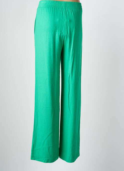 Pantalon large tissage crêpe taille haute vert MINIMUM femme