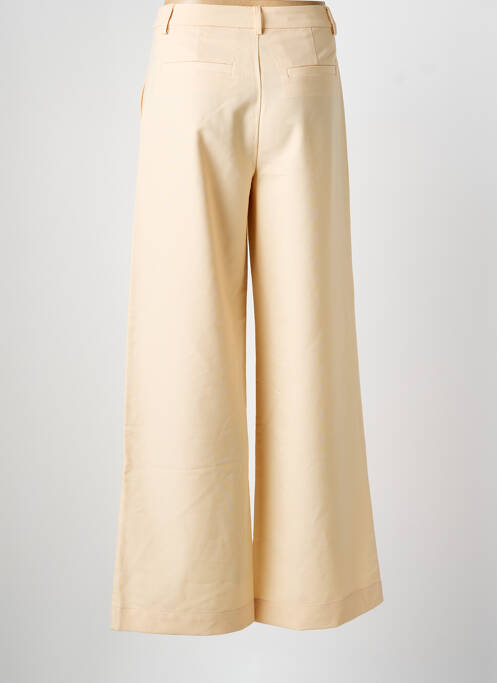 Pantalon large tissage crêpe taille haute beige MINIMUM femme