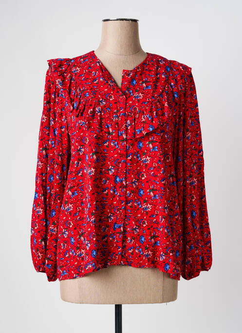 Chemisier imprimé fleurs manches longues rouge I.CODE (By IKKS) femme