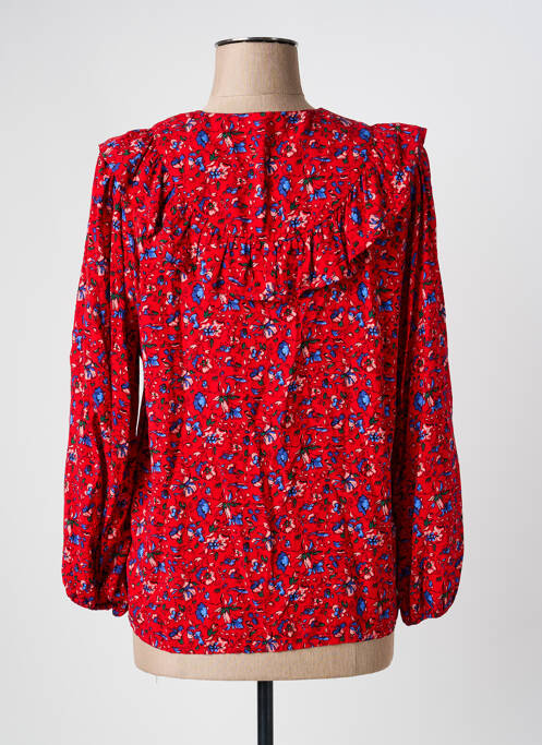 Chemisier imprimé fleurs manches longues rouge I.CODE (By IKKS) femme