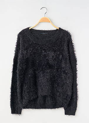 Pull coupe droite manches longues noir TEDDY SMITH fille