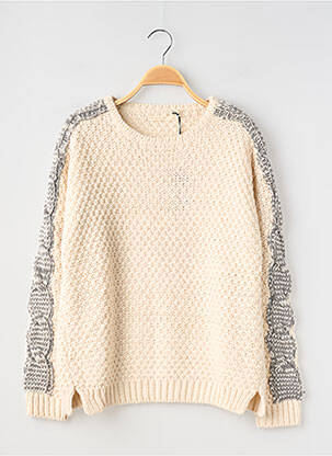 Pull coupe droite manches longues beige TEDDY SMITH fille