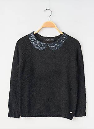Pull coupe droite manches longues noir TEDDY SMITH fille