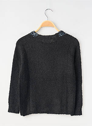 Pull coupe droite manches longues noir TEDDY SMITH fille