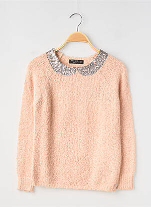 Pull coupe droite manches longues rose TEDDY SMITH fille