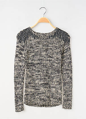 Pull coupe droite manches longues noir TEDDY SMITH fille