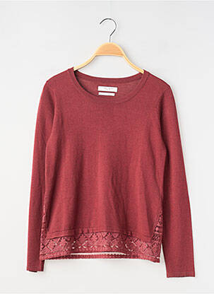 Pull coupe droite manches longues rouge TEDDY SMITH fille