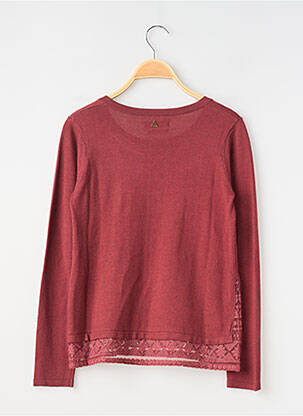 Pull coupe droite manches longues rouge TEDDY SMITH fille