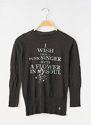 Pull resserrée sur le bas manches longues noir CHIPIE fille