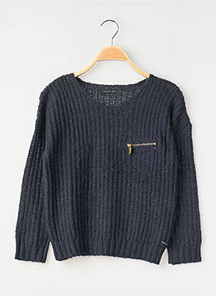 Pull resserrée sur le bas manches longues bleu TEDDY SMITH fille