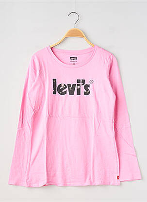 Top coupe droite manches longues rose LEVIS fille